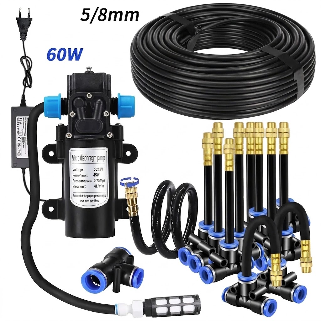 Automatic Plant Waterer - ชุดสเปรย์น้ำพร้อมสายยาง PE ขนาด 5/8 มม. ปั๊มน้ำแบบดูดน้ำเอง